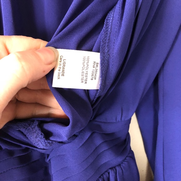 Love Tree Long Sleeve Cobalt Blue Romper Sz Large - Picture 5 of 5